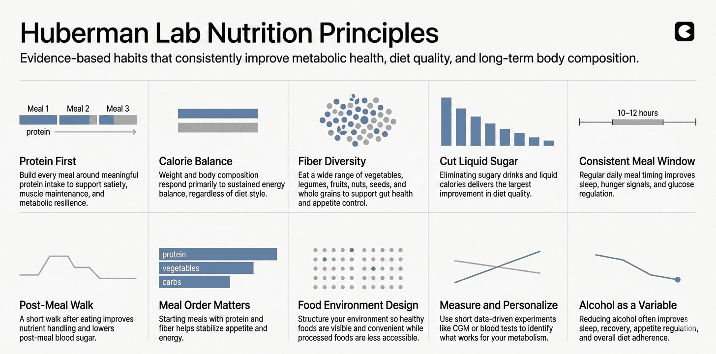 Huberman Lab nutrition advice summary