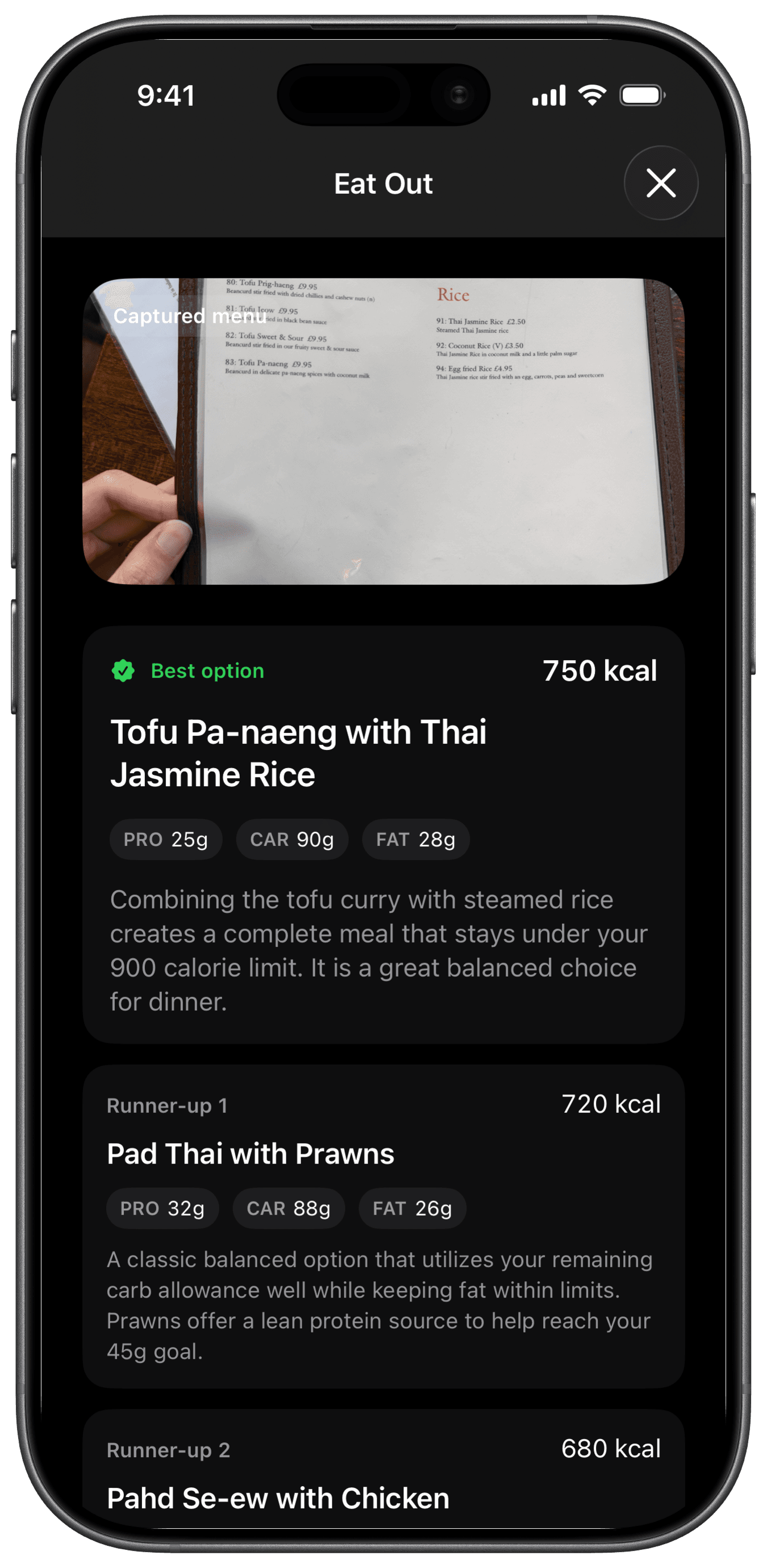 Scan the menu