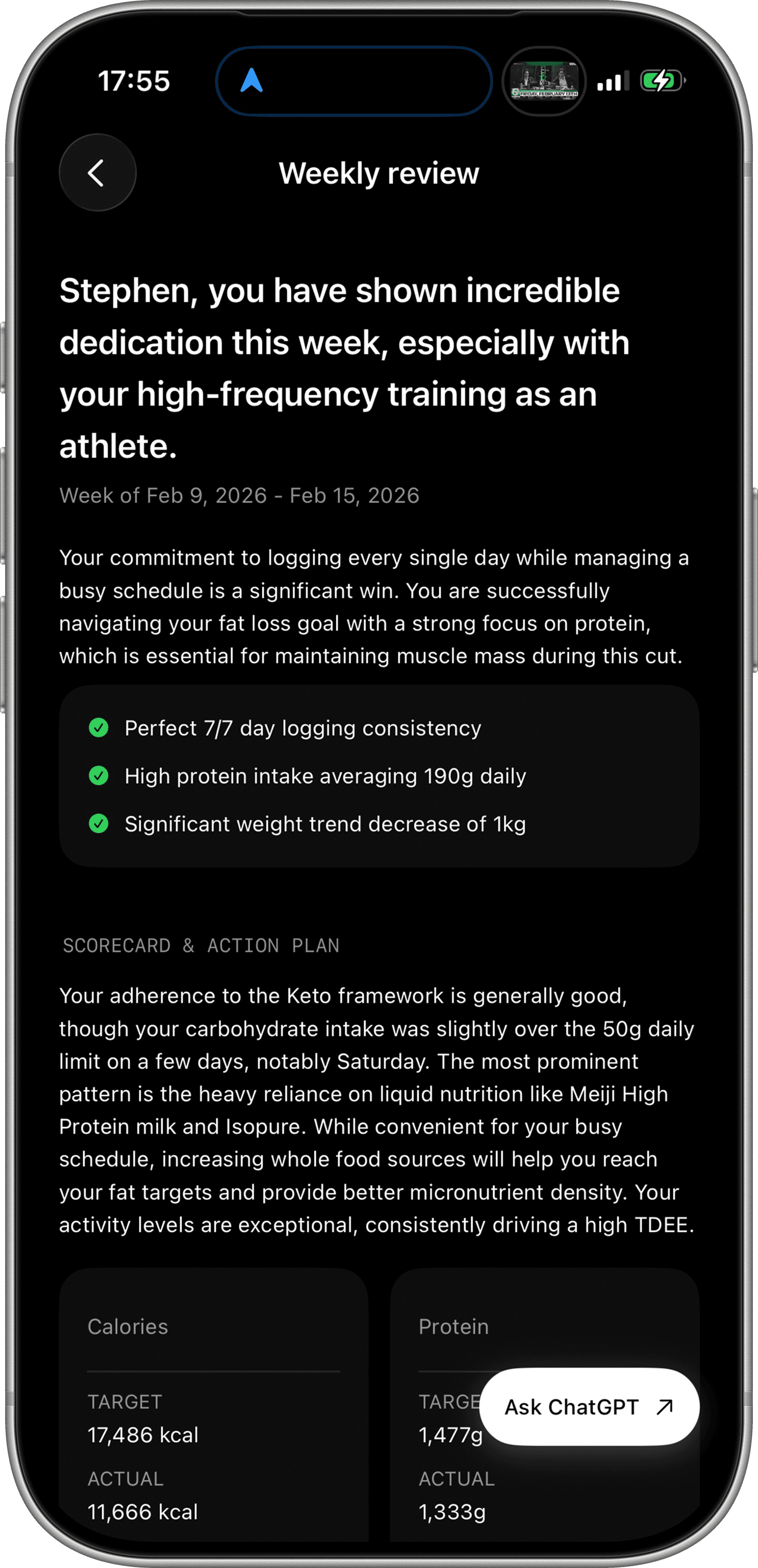 Fuel Nutrition weekly coaching