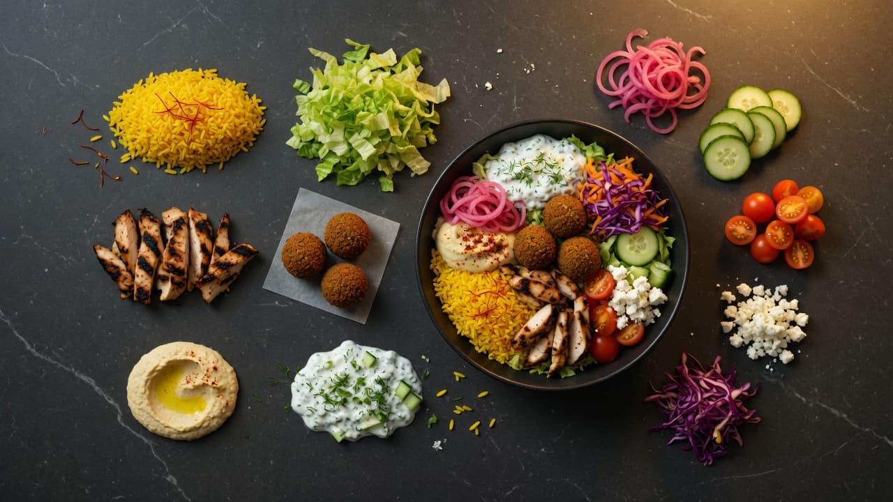 A CAVA-style bowl surrounded by its measured component portions for accurate macro logging.