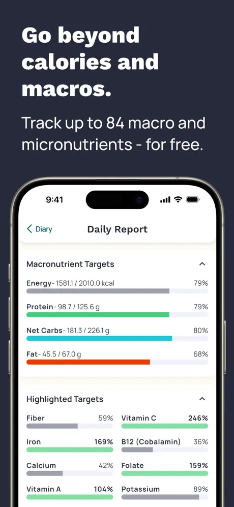 Cronometer screenshot