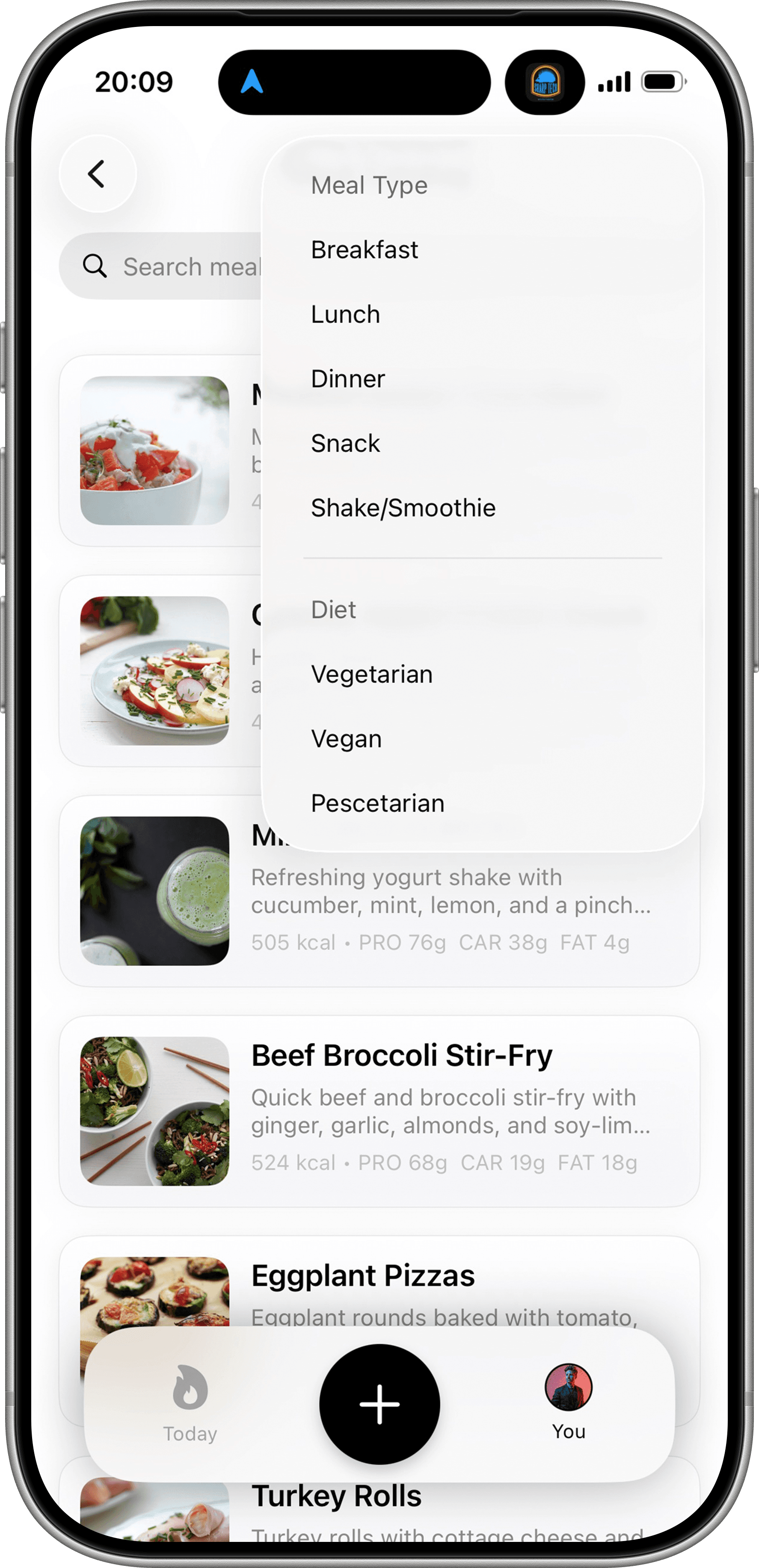 Recipe Library screen